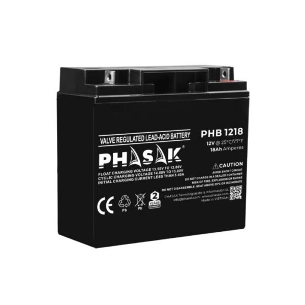 *Bateria phasak phb 1218 compatible para sais 18ah 12v acido - plomo