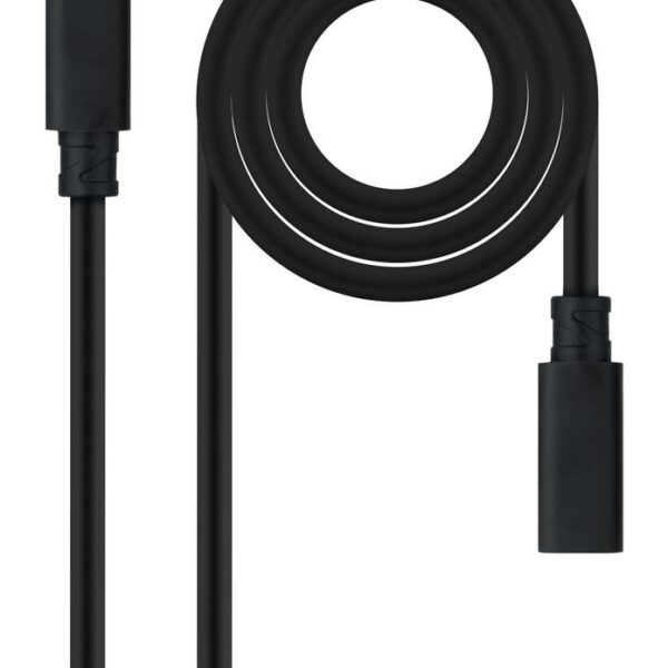 *Cable prolongador nanocable usb - c 3.2 gen2x2 20gbp 100w - 5a - 4k - 60hz - usb - c - m - usb - c - h - negro - 1 m