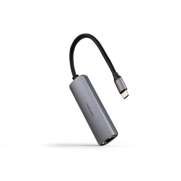 *Adaptador coolbox usb - c 3.1 a rj45 con pd 100w usb - c - m aluminio color gris 18 cm