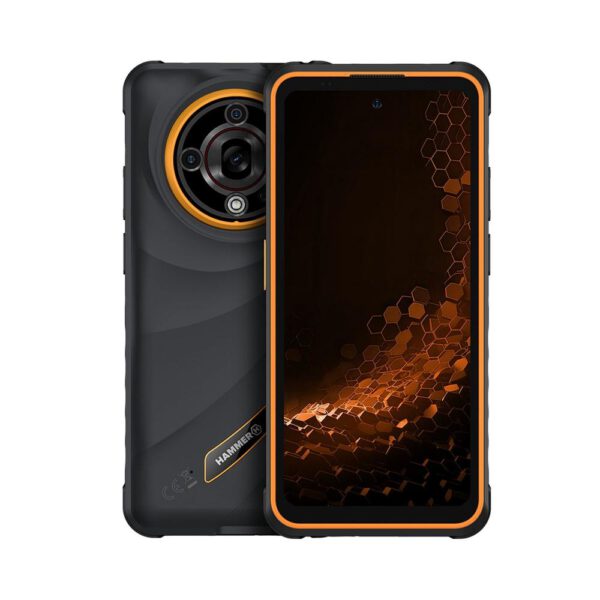 *Telefono movil smartphone rugerizado hammer iron 6 5g - 6gb - 128gb - 6.56 pulgadas - negro - naranja