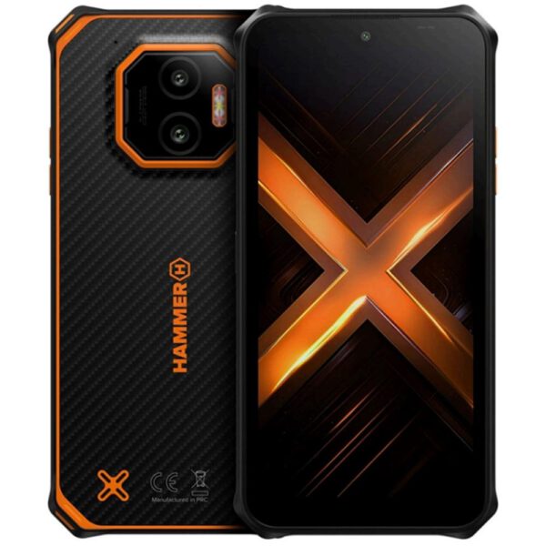 *Telefono movil smartphone rugerizado hammer energy x2 5g - 8gb -  256gb -  6 pulgadas -  negro - naranja