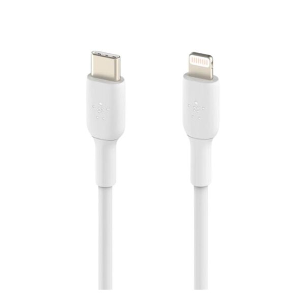 *Cable lightning a usb tipo c belkin 2m -  macho - macho -  blanco -  trenzado