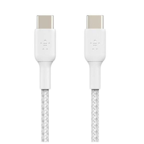 *Cable usb tipo c belkin 2m -  macho - macho -  blanco -  trenzado