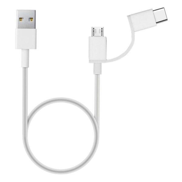 *Cable micro usb - usb tipo c a usb tipo a xiaomi 1m -  macho - macho -  blanco