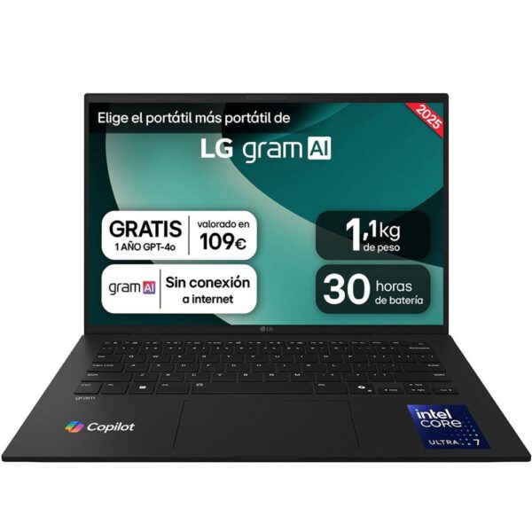 *Portatil lg 14zd90t - g.ax88b u7 - 255h -  32gb -  ssd 1tb -  14 pulgadas -  freedos