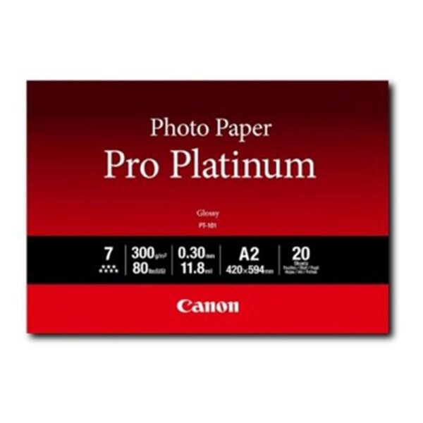 *Papel fotografico canon pro platinum pt - 101 a2 20 hojas 300gr
