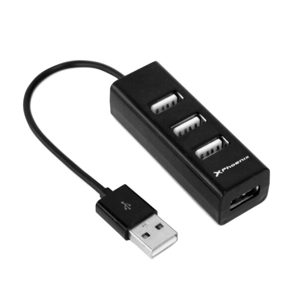*Hub usb portatil phoenix 4 puertos usb 2.0 cable conector usb flexible diseño compacto