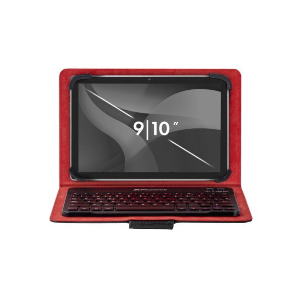 *Funda universal phoenix para tablet hasta 10 pulgadas universal teclado bluetooth roja