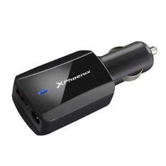 *Cargador adaptador universal 90w phoenix phlaptopcarcharger para coche - vehiculo -  mechero para portatil - netbooks -  puerto usb 5v incluye 12 tips