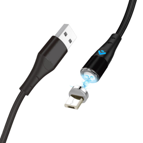 *Cable de carga rápida 3a y datos - magnético - micro usb - 1 m