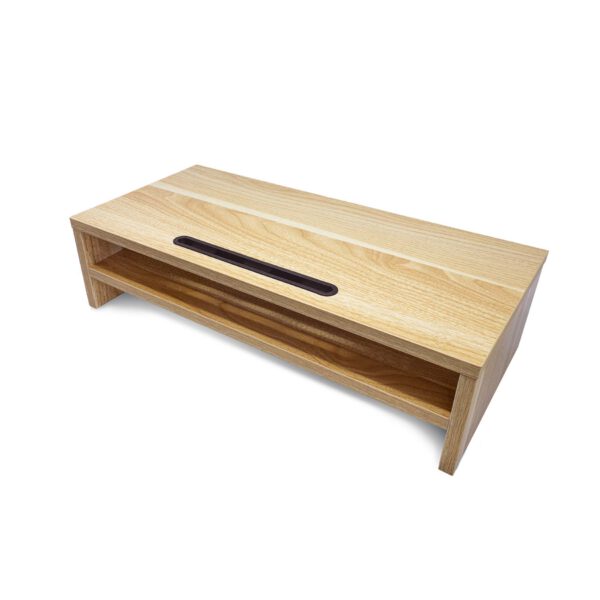 *Soporte elevador mesa monitor portatil phoenix madera 2 alturas organizador de cables color madera natural