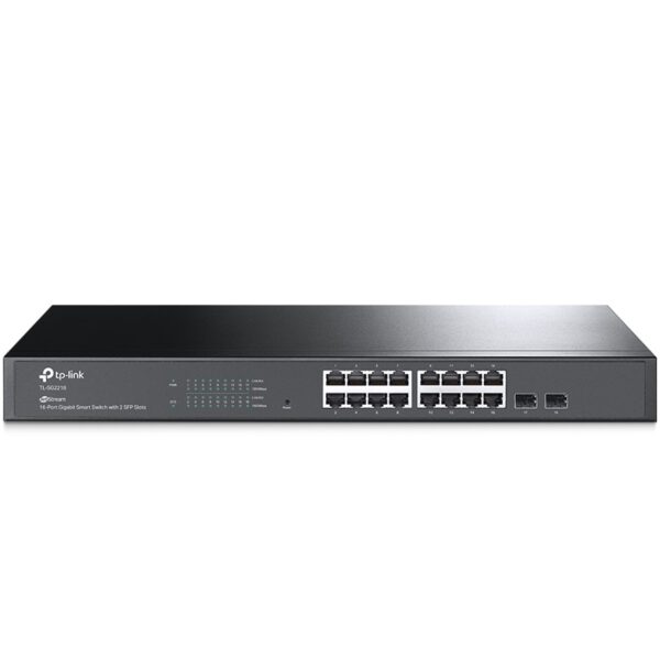 *Swicht tp - link 16 puertos 10 - 100 - 1000mbps con 2 ptos sfp gestionable rack 19 pulgadas