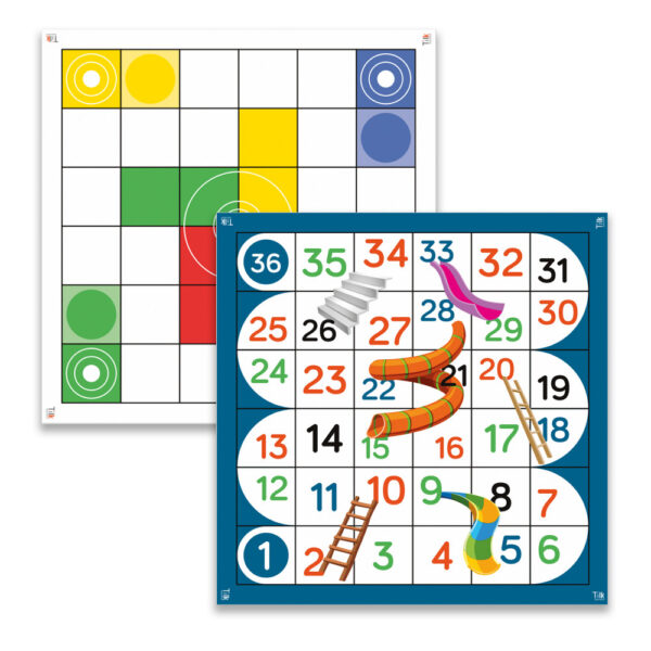 *Tapete de parchis + escaleras tilk para robots