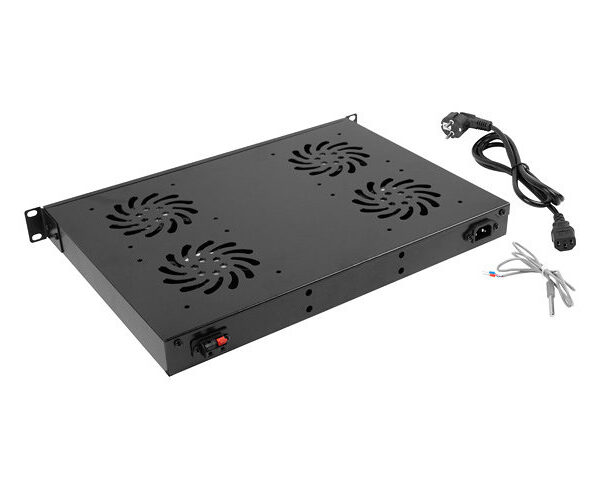 *Panel ventilacion lanberg lcd 4 ventiladores termostato 230v 1u rack 19 negro