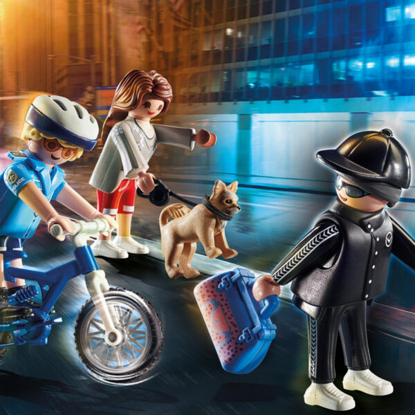 *Playmobil ciudad bici policial persecucion del carterista