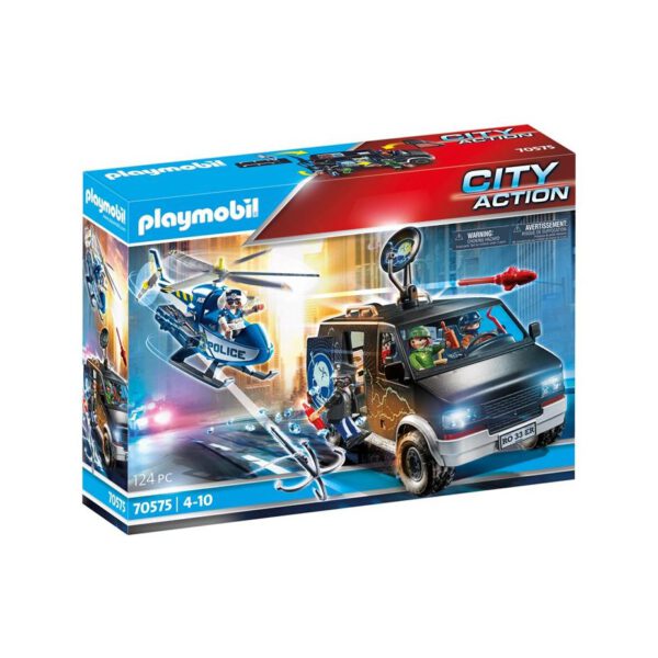 *Playmobil ciudad helicoptero de policia persecucion del vehiculo huido