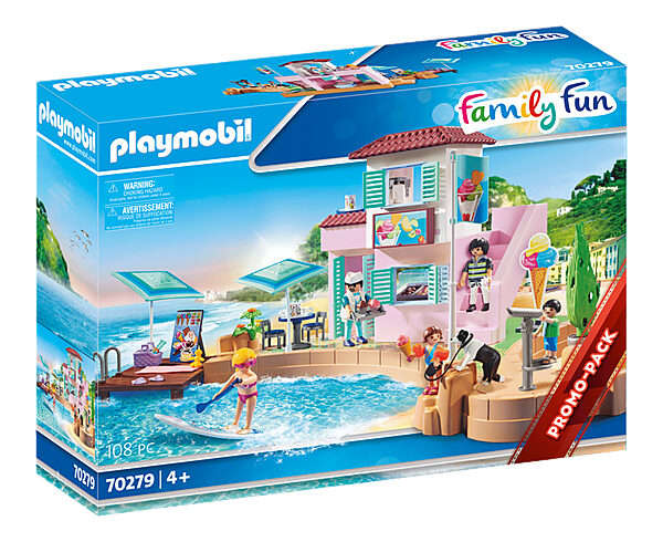 *Playmobil diversion en familia heladeria en el puerto