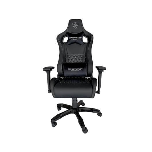 *Silla gaming keep out hammer black silver incluye cojines