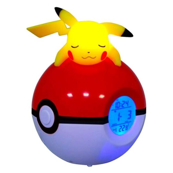 *Lampara led despertador reloj teknofun madcow entertainment pokemon pikachu durmiendo en pokeball
