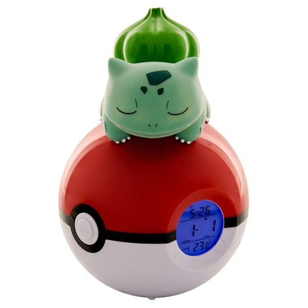 *Lampara led despertador reloj teknofun madcow entertainment pokemon bulbasaur durmiendo en pokeball