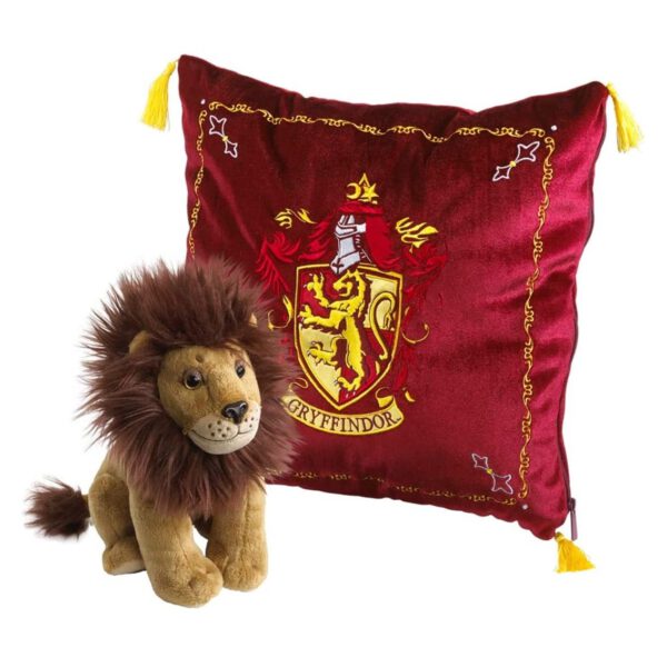 *Peluche pack the noble collection harry potter leon mascota gryffindor + cojin gryffindor
