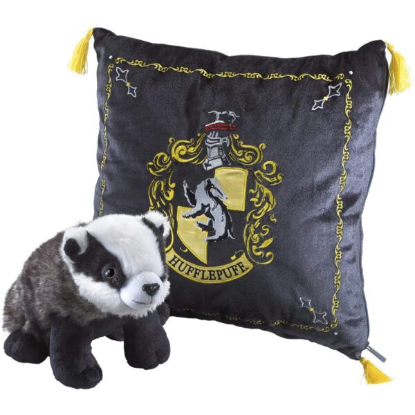 *Peluche pack the noble collection harry potter tejon mascota hufflepuff + cojin hufflepuff