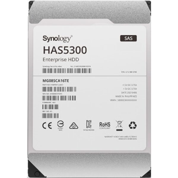 *Disco duro interno hdd synology has5300 - 8t 8tb 3.5 pulgadas 256mb 7200rpm sas 12gb - s