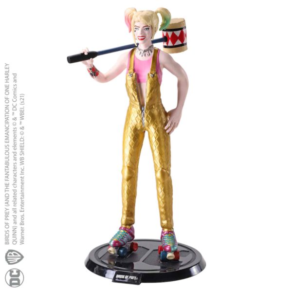 *Figura the noble collection bendyfigs dc comics aves de presa harley quinn con mazo