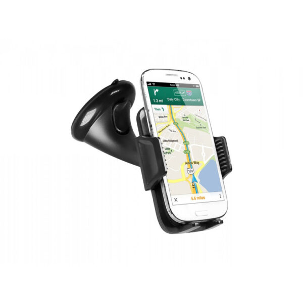 *Soporte universal smartphone coche sbs eje y soporte orientable sujecion adherente negro