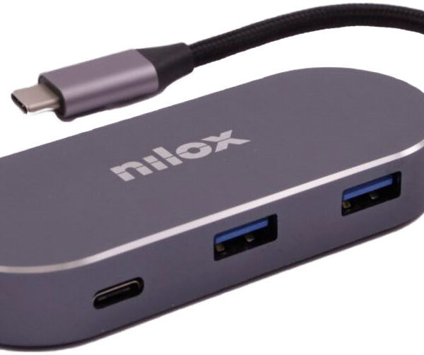 *Hub nilox 3 x usb - usb tipo c -  hdmi -  rj45