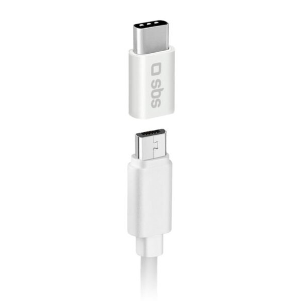 *Adaptador micro usb a usb tipo c sbs hembra -  macho - blanco