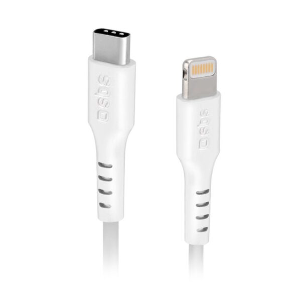 *Cable usb tipo c a lightning sbs 1m - macho - macho - blanco
