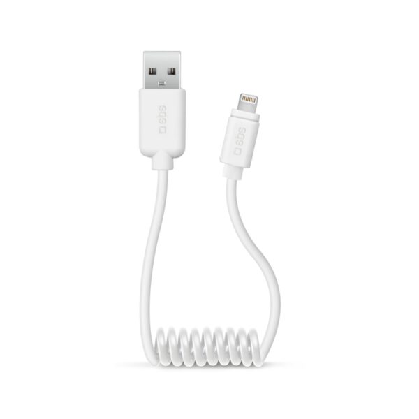 *Sable tipo muelle usb 2.0 a lightning sbs 0.5m - macho - macho - blanco