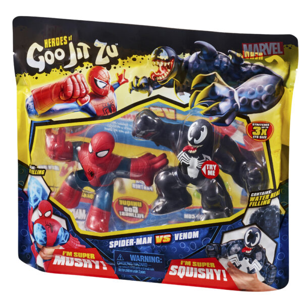 *Pack de 2 figuras bandai goo jit zu marvel héroes spiderman vs venom