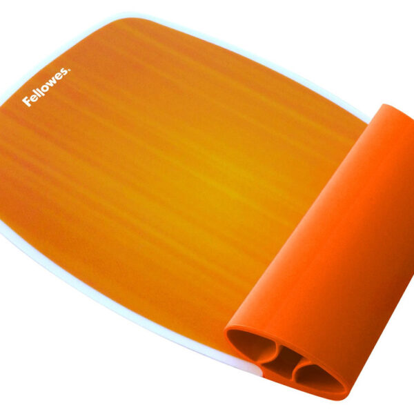 *Alfombrilla reposamuñecas flexible fellowes naranja base antideslizante