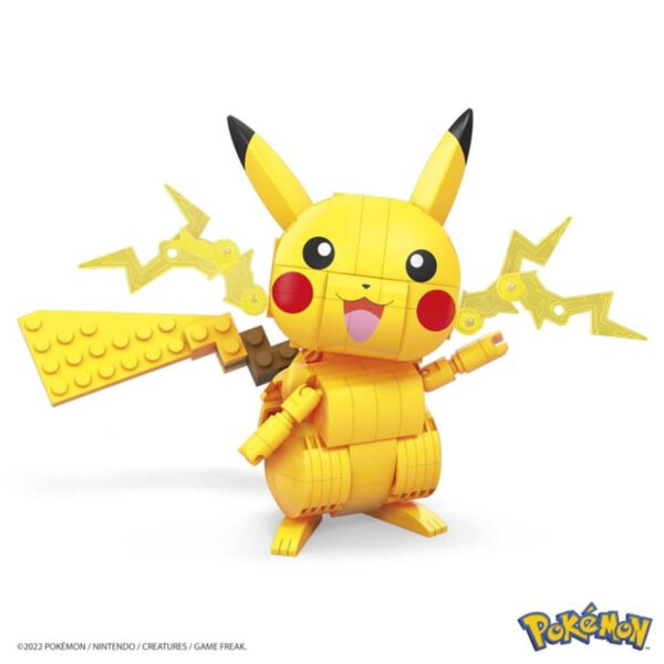 *Figura mattel mega construx construye y muestra pikachu