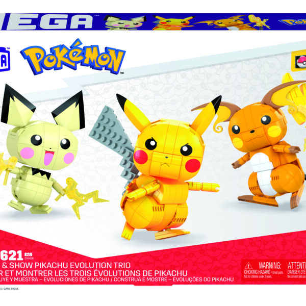 *Figura mattel mega construx pokemon 3 pokemon pichu - pikachu y raichu