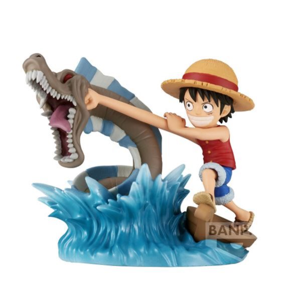 *Figura banpresto one piece world collectable log stories monkey d. luffy vs local sea monster 7cm
