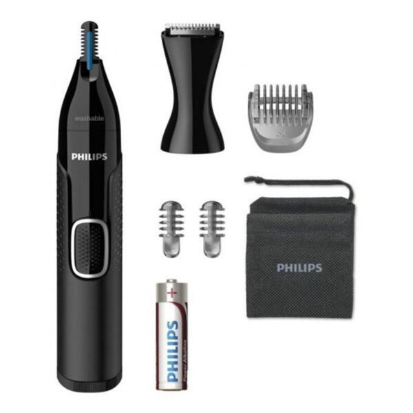 *Cortapelo philips + naricero nt5650 - 16 negro 3 peines -  cuchilla lavable -  ducha -  recortador -  pila aa