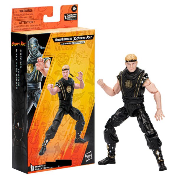 *Figura hasbro power rangers x cobra kai lightning collection morphed johnny lawrence black ranger