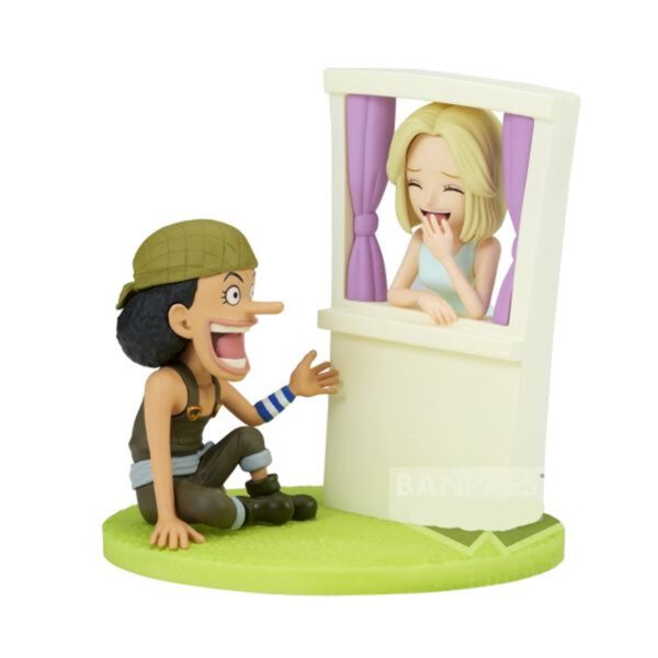 *Figura banpresto one piece world collectable log stories usopp & kaya 7cm