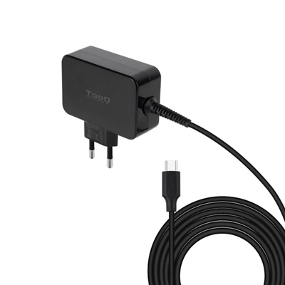 *Cargador portatil tooq gan usb - c pd 65w negro