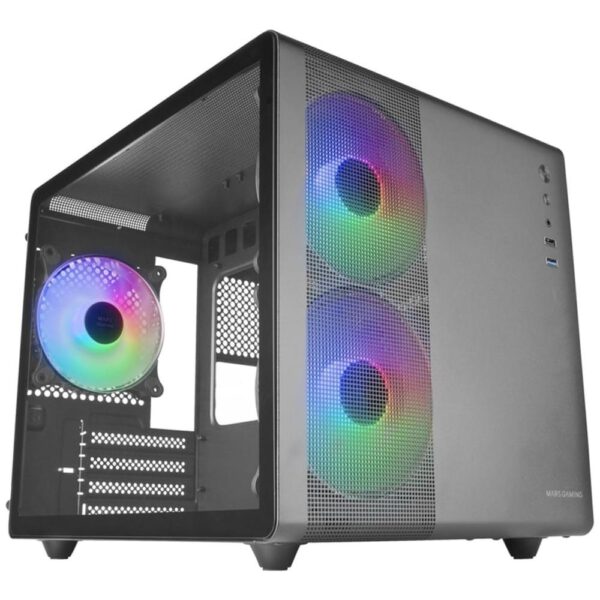 *Caja ordenador mars gaming mc400 m - atx frgb cristal templado negro