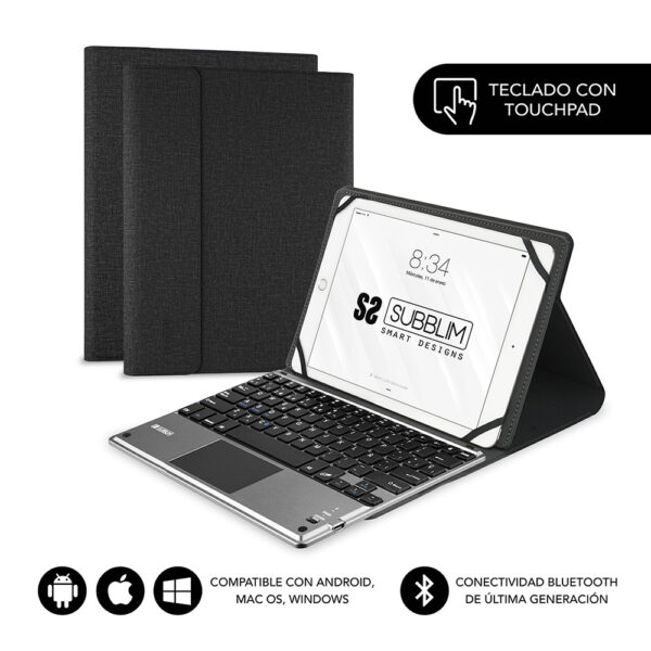 *Funda + teclado subblim keytab pro para tablet 9.6 pulgadas - 10.8 pulgadas negro