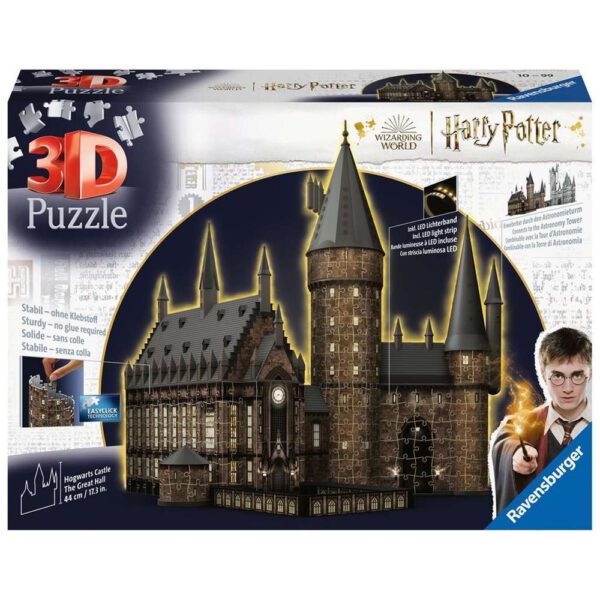 *Puzzle 3d ravensburger harry potter castillo de hogwarts -  el gran salon -  night edition