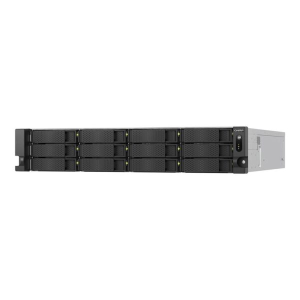 *Servidor nas qnap ts - h1277axu - rp - r7 - 32g 12 bahias 2u rack 32gb gigabit ethernet
