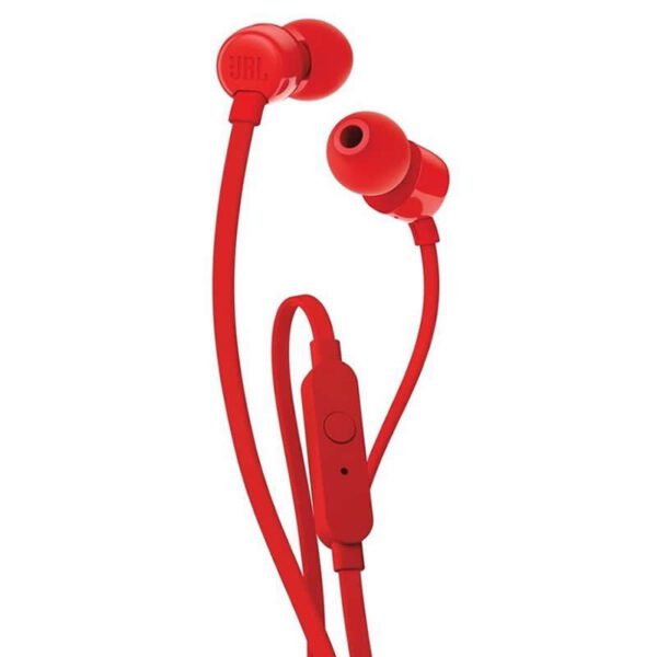 *Auriculares intrauditivos jbl t110 red - pure bass - drivers 9mm - cable plano - manos libres