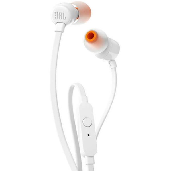 *Auriculares intrauditivos jbl t110 white - pure bass - drivers 9mm - cable plano - manos libres