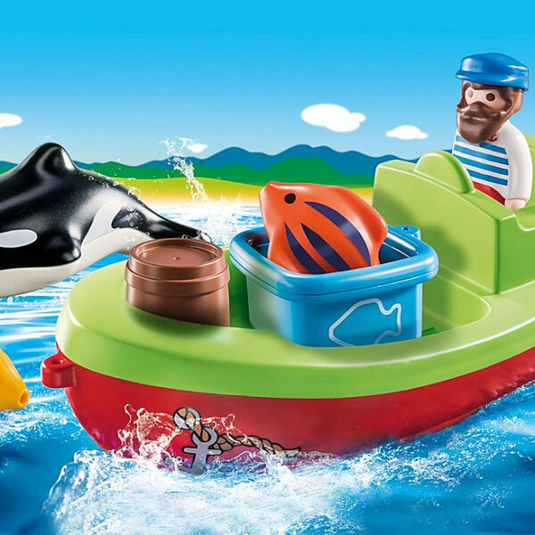 *Playmobil 1.2.3 pescador con bote