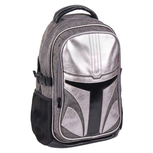 *Mochila casual cerdá the mandalorian el cazarrecompensas plateada 47 cm